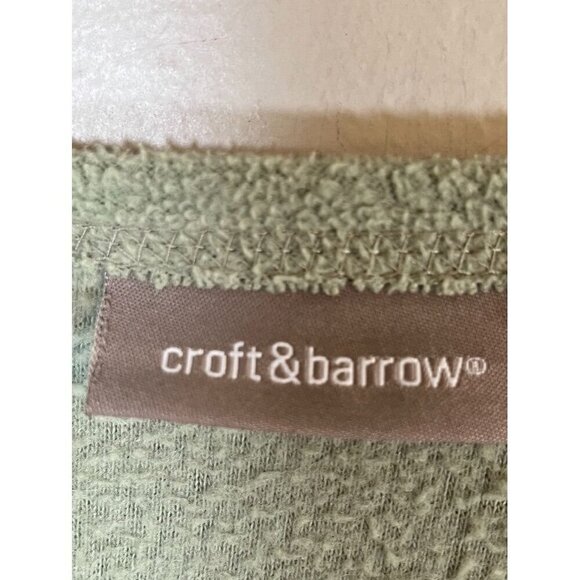 Croft Barrow Fleece Sweater XL Green Christmas Granny Winter Embroidery Artsy - Picture 2 of 13